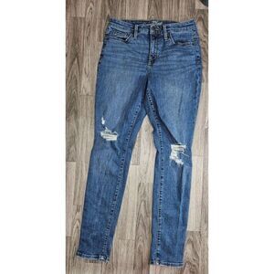 (3/$35) Universal Thread Size 6/28 High Rise Skinny Distressed Denim Blue Jeans